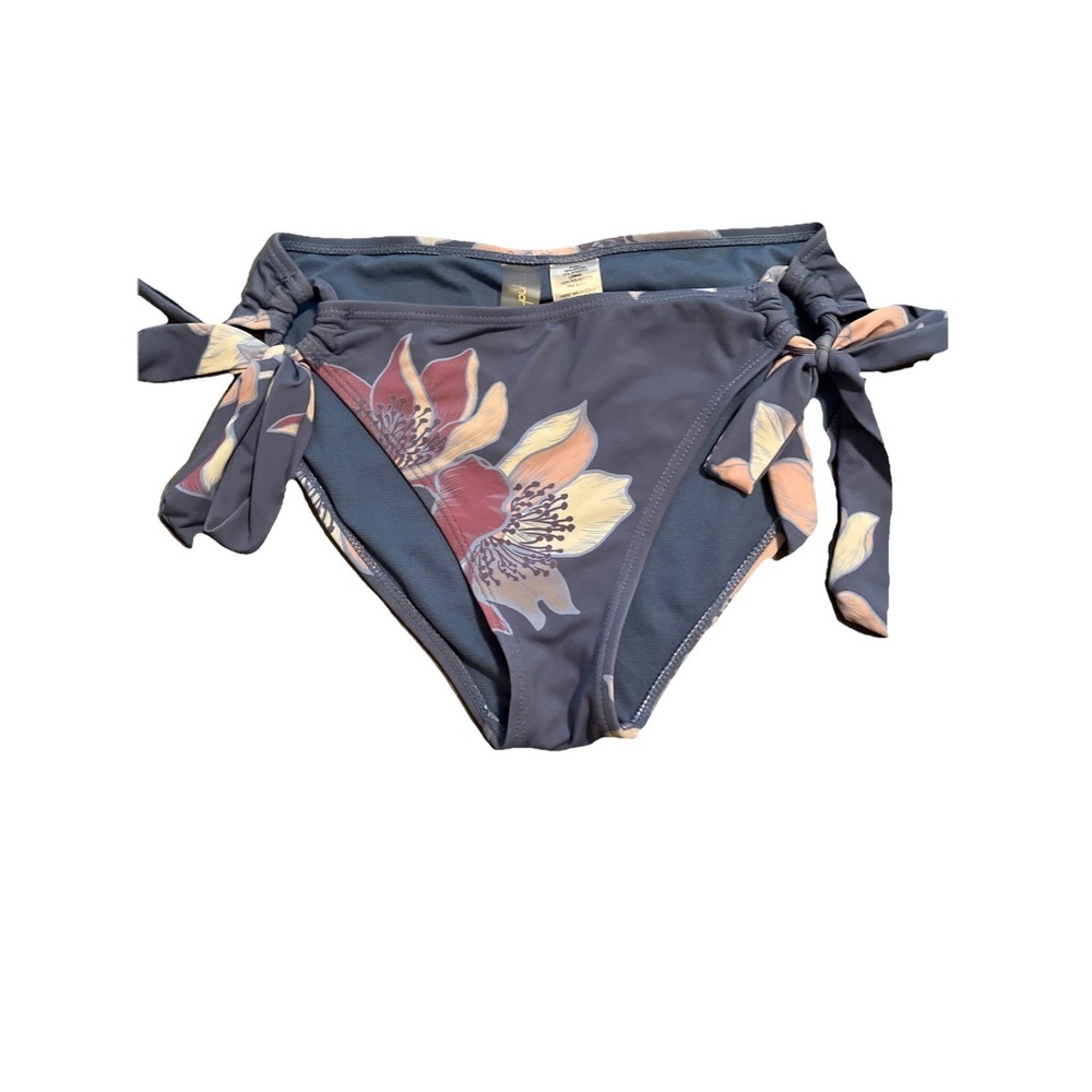 Mynah Small Swimsuit Bikini Bottom Side Ties Hipster‎ Floral Blue Orchid